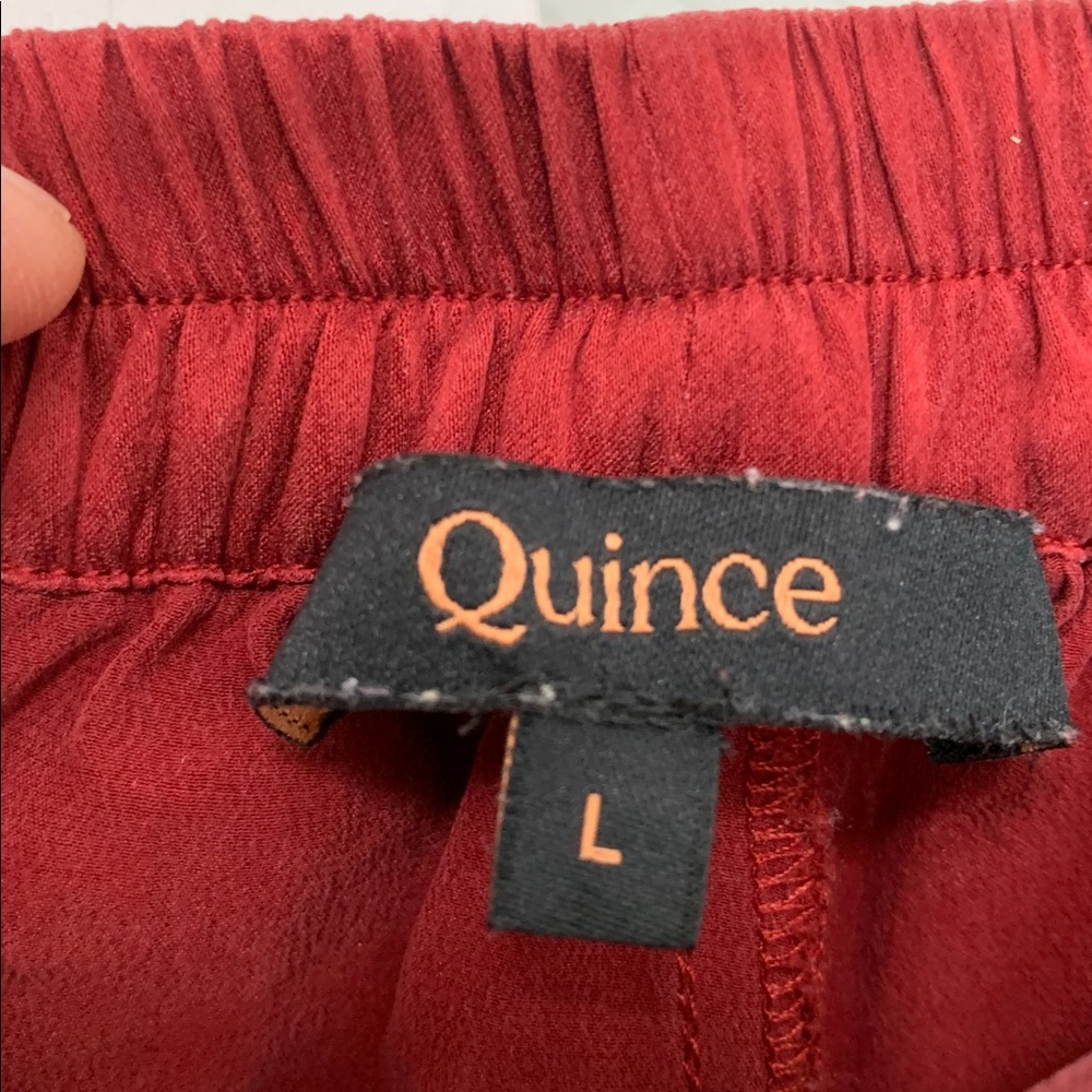 Quince Red Silk Shorts Size Large - Picture 2 of 9